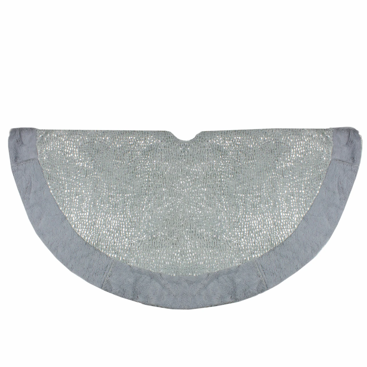 48" Gray And Silver Faux Fur Snake Skin Pattern Christmas Tree Skirt 4 48" Gray And Silver Faux Fur Snake Skin Pattern Christmas Tree Skirt - Image 2