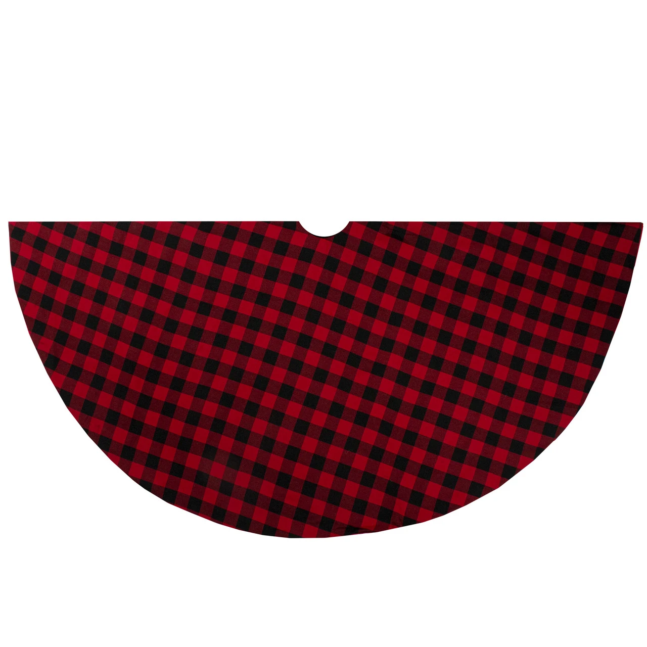 48" Red And Black Buffalo Plaid Christmas Tree Skirt 3 48" Red And Black Buffalo Plaid Christmas Tree Skirt