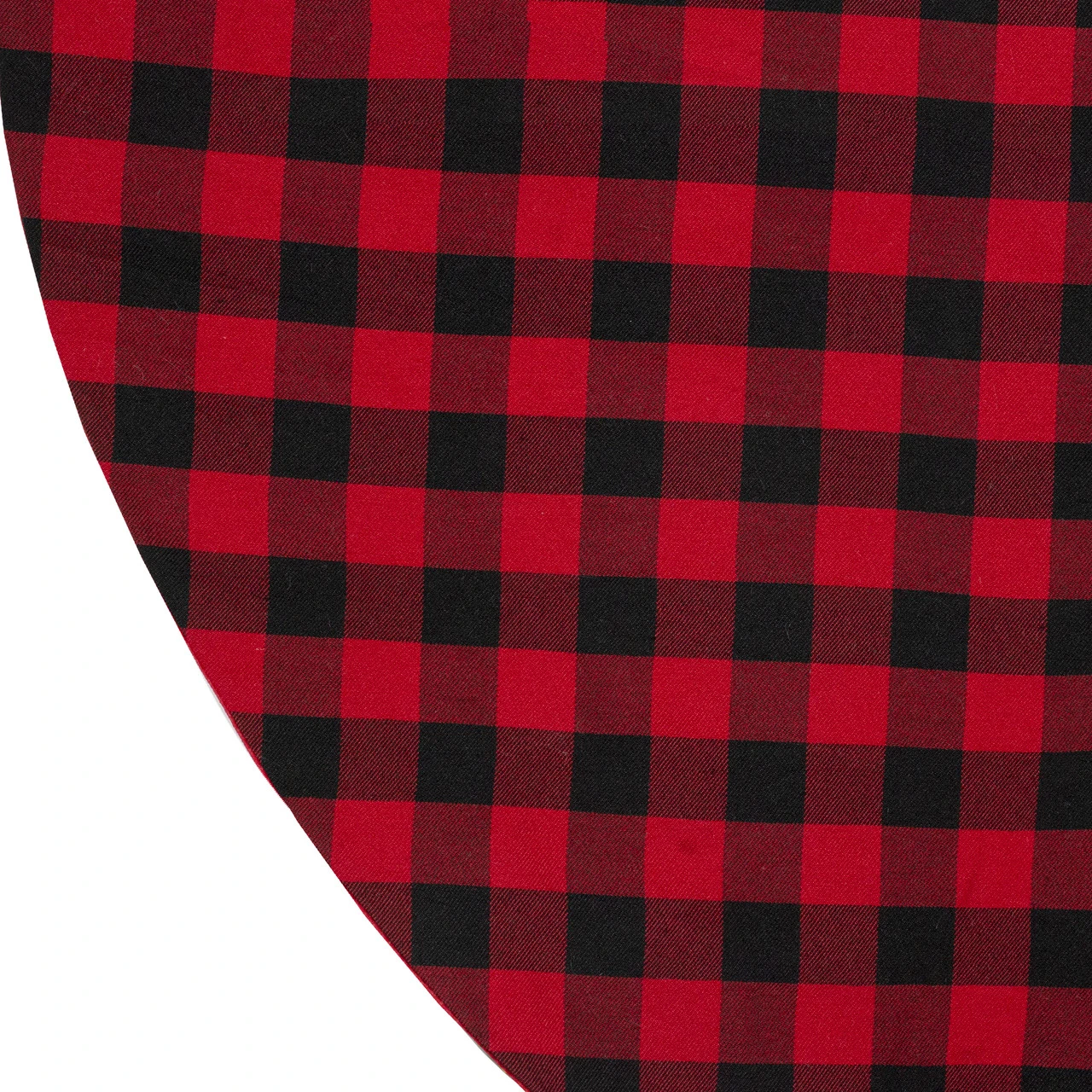 48" Red And Black Buffalo Plaid Christmas Tree Skirt 6 48" Red And Black Buffalo Plaid Christmas Tree Skirt - Image 4
