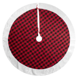 48" Red And Black Buffalo Plaid Christmas Tree Skirt With Faux Fur Trim -Noel Twinkle Shop northlight lt90733 2 updated 1 39695.1667490812
