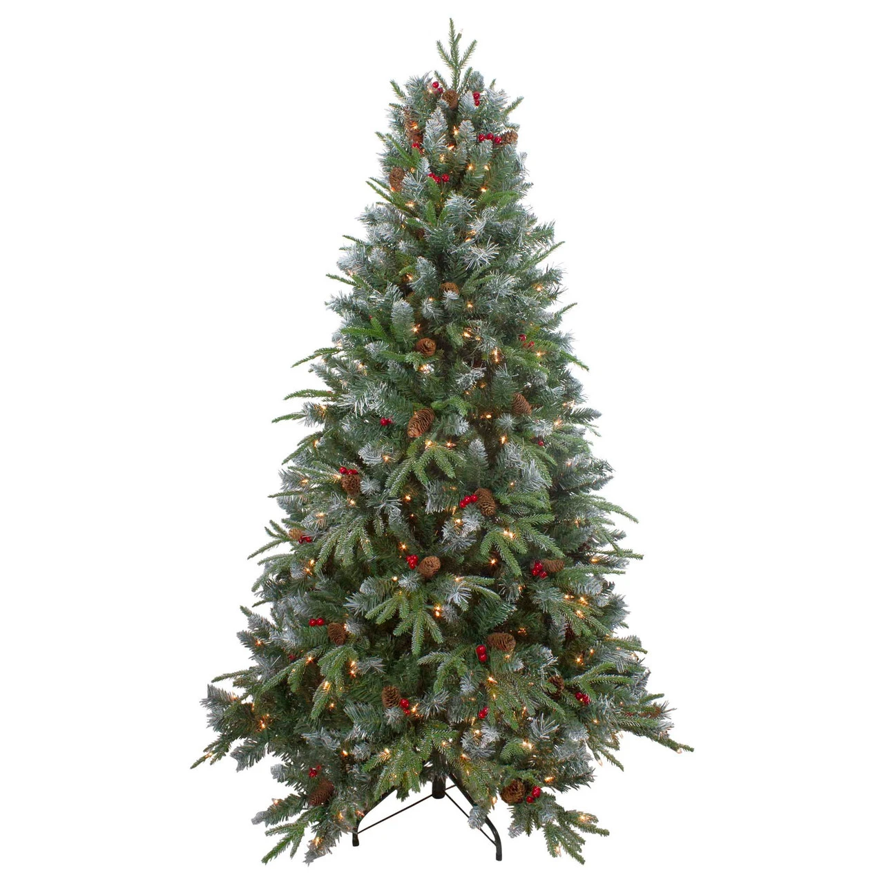 6' Pre-Lit Frosted Mixed Berry Pine Artificial Christmas Tree - Clear Lights 3 6' Pre-Lit Frosted Mixed Berry Pine Artificial Christmas Tree - Clear Lights