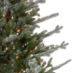 7.5' Pre-Lit Flocked Little River Fir Artificial Christmas Tree - Clear Lights -Noel Twinkle Shop northlight lt91587 3 60322.1675807569