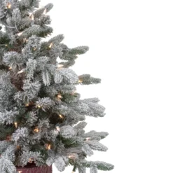 4' Pre-Lit Flocked Saratoga Spruce Artificial Christmas Tree In Pot - Clear Lights 9 4' Pre-Lit Flocked Saratoga Spruce Artificial Christmas Tree In Pot - Clear Lights -Noel Twinkle Shop northlight lt91590 2 79877.1667573177