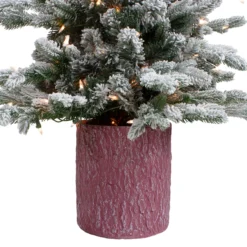 4' Pre-Lit Flocked Saratoga Spruce Artificial Christmas Tree In Pot - Clear Lights 11 4' Pre-Lit Flocked Saratoga Spruce Artificial Christmas Tree In Pot - Clear Lights -Noel Twinkle Shop northlight lt91590 3 44940.1667573178