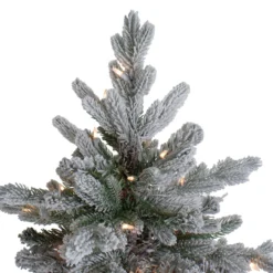 6.5' Pre-Lit Flocked Saratoga Spruce Artificial Christmas Tree - Clear Lights -Noel Twinkle Shop northlight lt91592 1 92708.1667573181