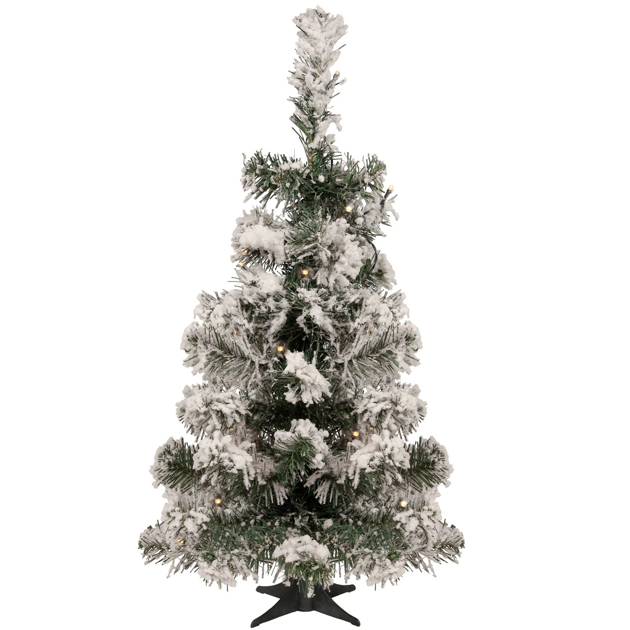 2' Pre-Lit Medium Flocked Bristol Pine Artificial Christmas Tree - Warm Clear LED Lights 3 2' Pre-Lit Medium Flocked Bristol Pine Artificial Christmas Tree - Warm Clear LED Lights