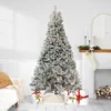 6.5' Pre-Lit Flocked Pine Medium Artificial Christmas Tree - Clear Lights