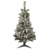 3' Pre-Lit Medium Heavily Flocked Artificial Christmas Tree - Multi-Color Lights