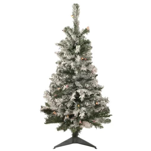 3' Pre-Lit Medium Heavily Flocked Artificial Christmas Tree - Multi-Color Lights -Noel Twinkle Shop northlight m88555 updated 02279.1667662037