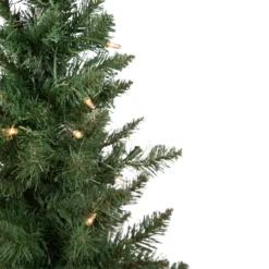 Set Of 2 Pre-Lit Potted Porch Pine Topiary Slim Artificial Christmas Trees 4' - Clear Lights -Noel Twinkle Shop northlight m88589 4 updated 54757.1667656488
