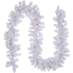 9' X 10" Pre-lit White Iridescent Mixed Pine Artificial Christmas Garland - Clear Lights