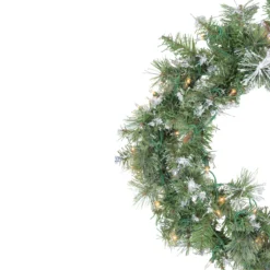 Pre-Lit Snow Mountain Pine Artificial Christmas Wreath - 24-Inch, Clear Lights 7 Pre-Lit Snow Mountain Pine Artificial Christmas Wreath - 24-Inch, Clear Lights -Noel Twinkle Shop northlight m88645 3 84651.1667642861
