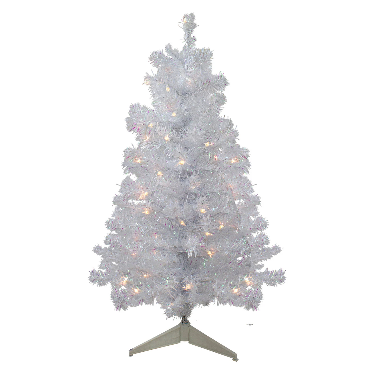 3' Pre-lit White Iridescent Pine Artificial Christmas Tree - Clear Lights 3 3' Pre-lit White Iridescent Pine Artificial Christmas Tree - Clear Lights