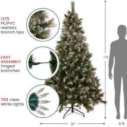7.5' Pre-lit Snow Valley Pine Artificial Christmas Tree, Clear Lights 15 7.5' Pre-lit Snow Valley Pine Artificial Christmas Tree, Clear Lights -Noel Twinkle Shop northlight mass20c42c20b42c20ys20plug 08882.1667530158
