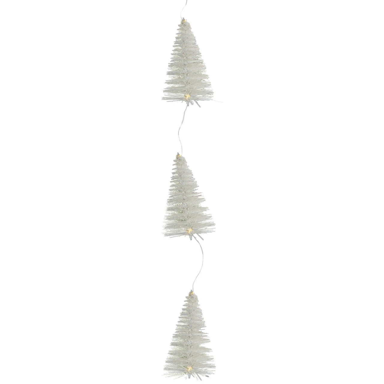 6.5' LED Lighted White Mini Sisal Tree Christmas Garland - Warm White Lights 3 6.5' LED Lighted White Mini Sisal Tree Christmas Garland - Warm White Lights