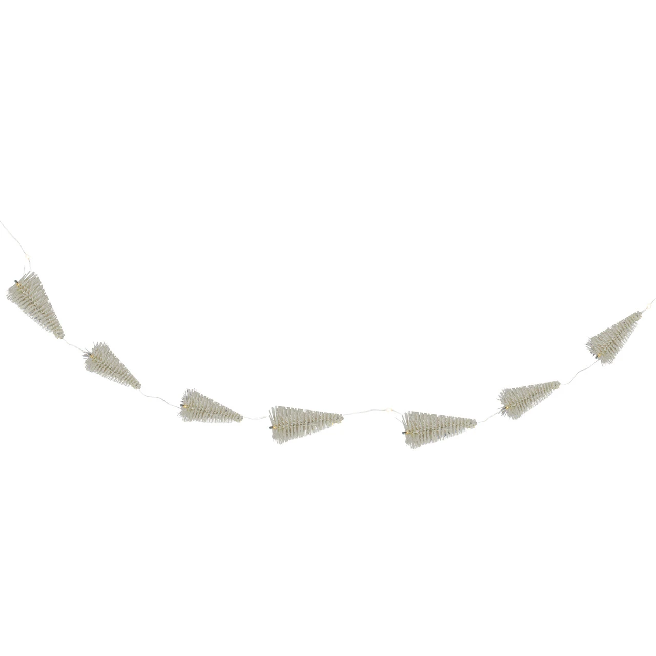 6.5' LED Lighted White Mini Sisal Tree Christmas Garland - Warm White Lights 5 6.5' LED Lighted White Mini Sisal Tree Christmas Garland - Warm White Lights - Image 3