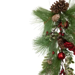 30" Frosted Berries And Pine Cones Artificial Christmas Teardrop Swag - Unlit -Noel Twinkle Shop northlight nl00309 3 updated 16734.1667530570