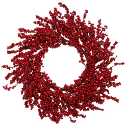 Red Berries Artificial Christmas Wreath, 22-Inch, Unlit