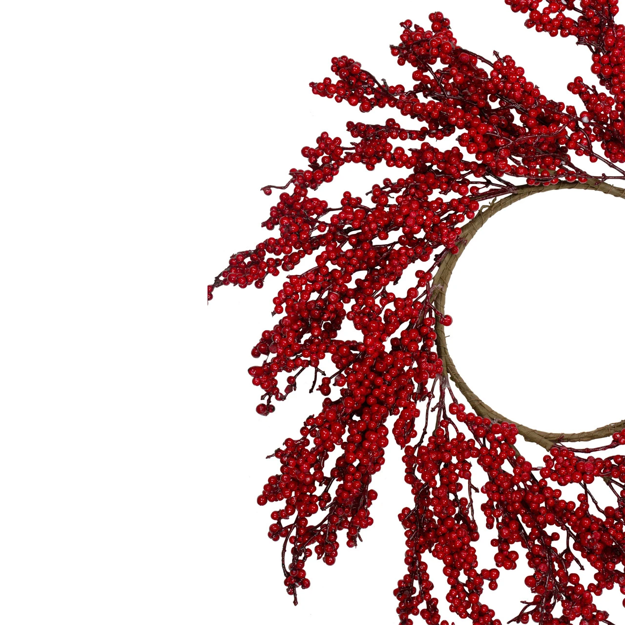 28" Red Berries Artificial Christmas Wreath - Unlit 4 28" Red Berries Artificial Christmas Wreath - Unlit - Image 2