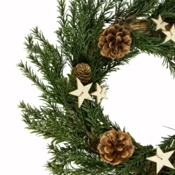 Pine Cones And Stars Pine Sprig Christmas Wreath, 10-Inch, Unlit -Noel Twinkle Shop northlight nl00527 2 77255.1667640999