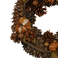 Pine Cones And Gourds Autumn Harvest Wreath, 13.25-Inch, Unlit -Noel Twinkle Shop northlight nl00535 1 37177.1667597383