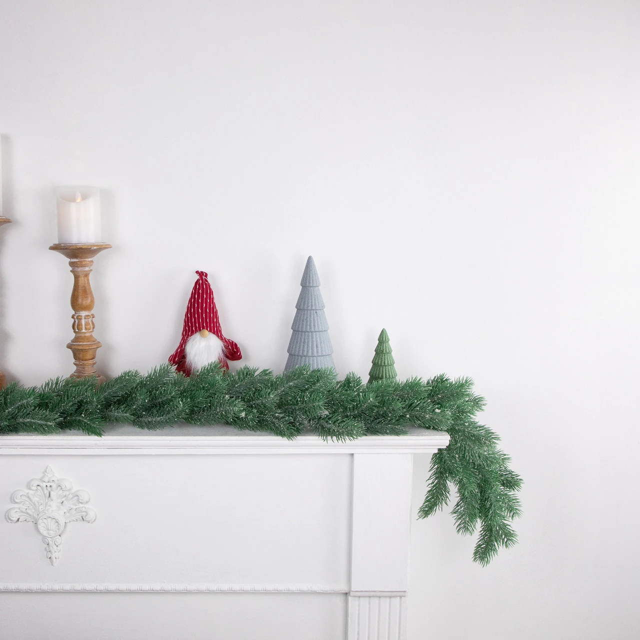 6' X 7" Frosted And Dusted Green Pine Artificial Christmas Garland - Unlit 5 6' X 7" Frosted And Dusted Green Pine Artificial Christmas Garland - Unlit - Image 3