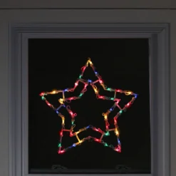 16" Multi-Color Lighted Star Christmas Window Silhouette Decoration -Noel Twinkle Shop northlight nl01013 3 updated 23102.1667533906