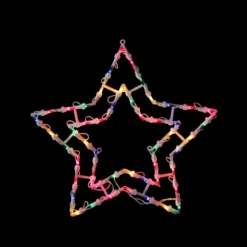 16" Multi-Color Lighted Star Christmas Window Silhouette Decoration