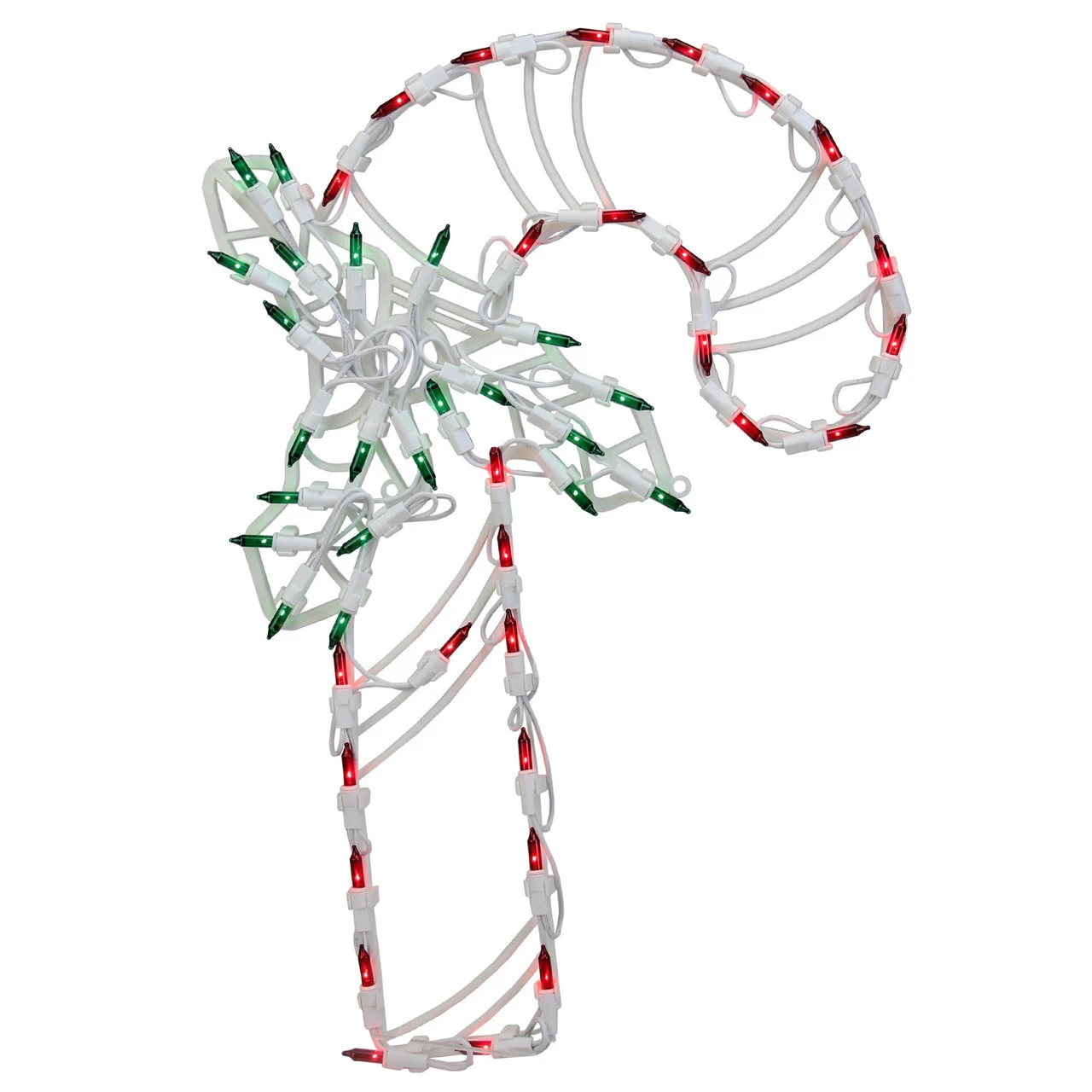 18" Lighted Candy Cane With Holly Christmas Window Silhouette Decoration 4 18" Lighted Candy Cane With Holly Christmas Window Silhouette Decoration - Image 2