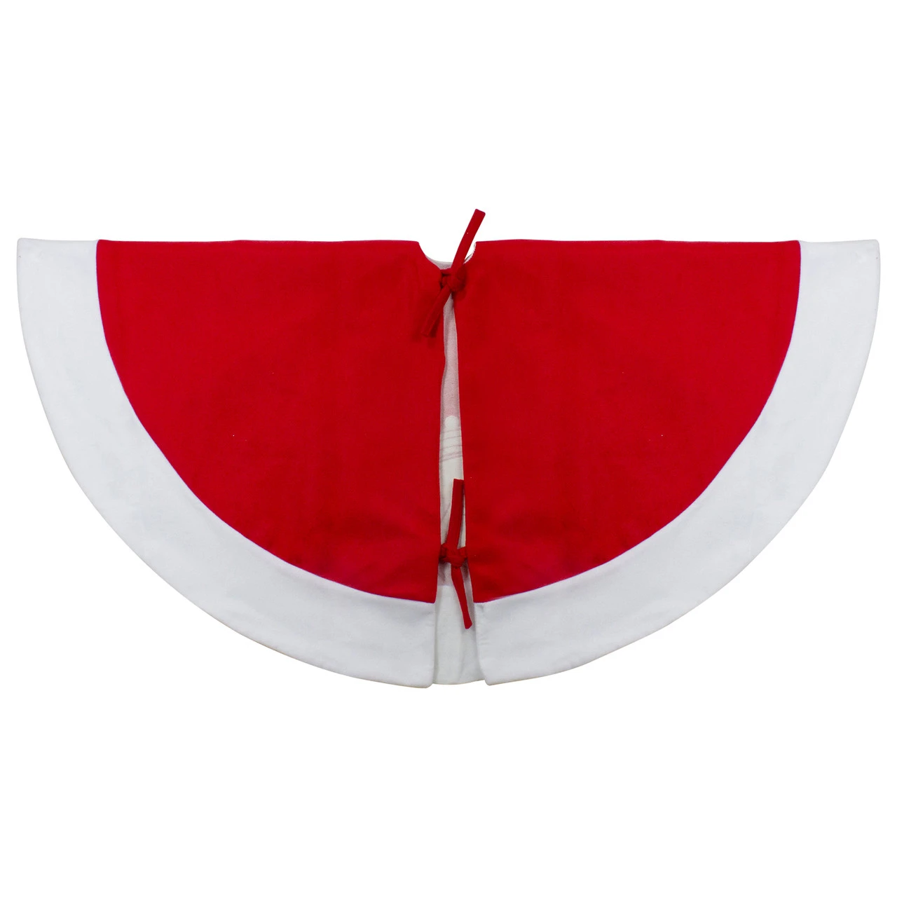 48" Red And White Winter Reindeer Embroidered Christmas Tree Skirt 6 48" Red And White Winter Reindeer Embroidered Christmas Tree Skirt - Image 4