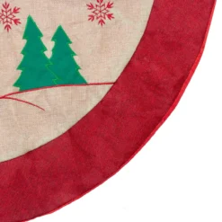 36" Burlap Santa Claus In Sleigh Embroidered Christmas Tree Skirt -Noel Twinkle Shop northlight nl01833 4 updated 76050.1667657585
