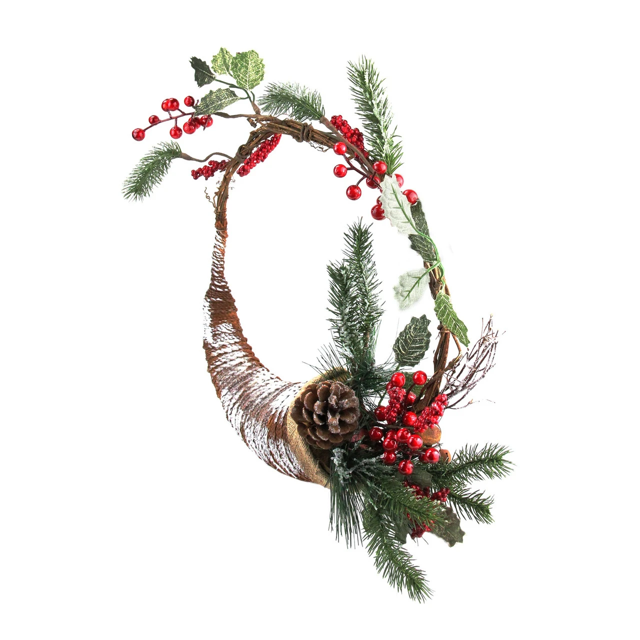 Frosted Cornucopia Artificial Christmas Wreath - 14-Inch, Unlit 5 Frosted Cornucopia Artificial Christmas Wreath - 14-Inch, Unlit - Image 3