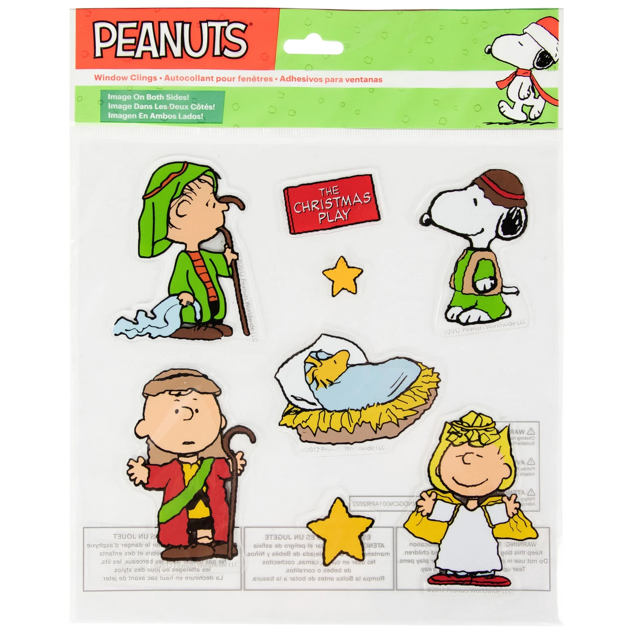 8-Piece Peanuts Christmas Nativity Double Sided Window Cling Decorations 7 8-Piece Peanuts Christmas Nativity Double Sided Window Cling Decorations - Image 5