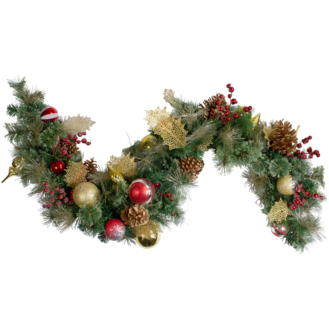 6' X 1" Foliage Pinecones And Berries Artificial Christmas Garland - Unlit 4 6' X 1" Foliage Pinecones And Berries Artificial Christmas Garland - Unlit - Image 2