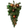 30" Green Foliage And Ornaments Artificial Christmas Teardrop Swag, Unlit 2 30" Green Foliage And Ornaments Artificial Christmas Teardrop Swag, Unlit -Noel Twinkle Shop northlight s04203 updated 20702.1667530544