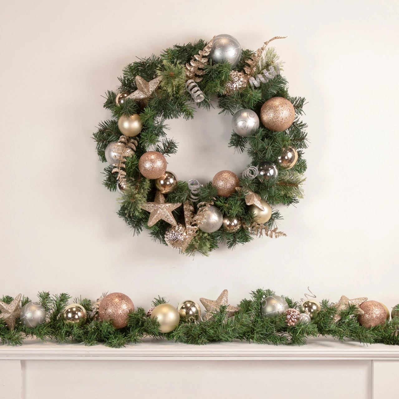 Pine And Ball Green Artificial Christmas Wreath - 24-Inch, Unlit 4 Pine And Ball Green Artificial Christmas Wreath - 24-Inch, Unlit - Image 2