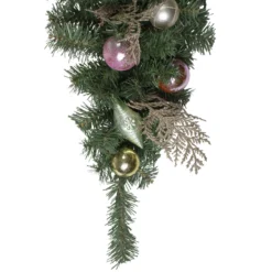 30" Pink And Gold Frosted Artificial Christmas Teardrop Swag - Unlit -Noel Twinkle Shop northlight s27700 3 36080.1667529952