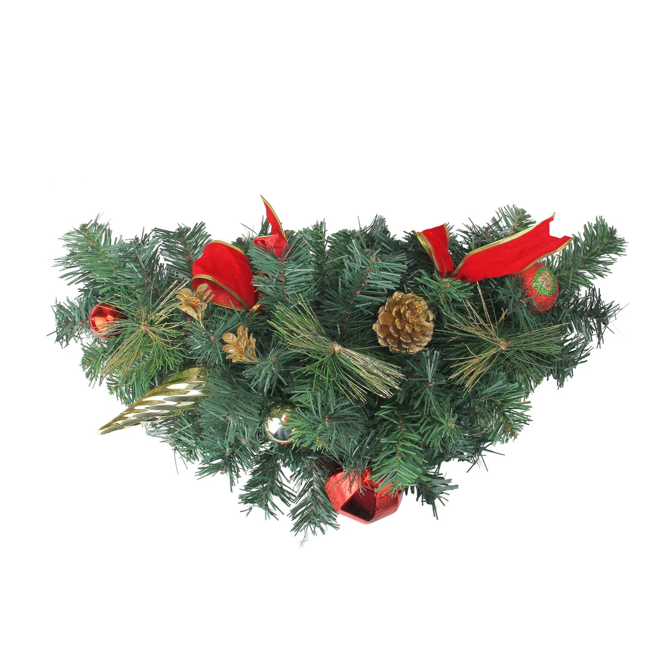 24" Pre-Decorated And Ball Ornaments With Bows Artificial Christmas Swag - Unlit 3 24" Pre-Decorated And Ball Ornaments With Bows Artificial Christmas Swag - Unlit