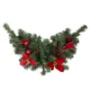 24" Pre-Decorated Red Poinsettia, Pine Cone And Ball Artificial Christmas Swag, Unlit