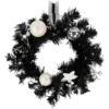 16" Pre-Lit Decorated Black Pine Artificial Christmas Wreath, Cool White LED Lights -Noel Twinkle Shop northlight s92630 1 49764.1684340673