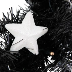 16" Pre-Lit Decorated Black Pine Artificial Christmas Wreath, Cool White LED Lights -Noel Twinkle Shop northlight s92630 3 24784.1684340675