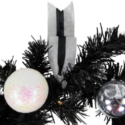 16" Pre-Lit Decorated Black Pine Artificial Christmas Wreath, Cool White LED Lights -Noel Twinkle Shop northlight s92630 4 18458.1684340675
