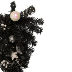 20" Pre-lit Decorated Black Pine Artificial Teardrop Christmas Swag, Warm White LED Lights -Noel Twinkle Shop northlight s92632 2 updated 84731.1671027779