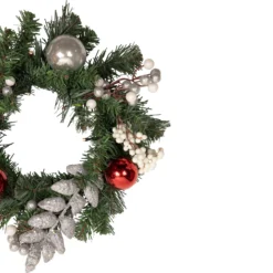 16" Pre-Lit Decorated Green Pine Artificial Christmas Wreath, Warm White LED Lights -Noel Twinkle Shop northlight s92635 2 updated 20488.1667573097