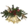 20" Decorated Burgundy And Gold Pine Artificial Christmas Swag With Bells