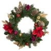 Decorated Red Poinsettia And Rose Artificial Christmas Wreath, 24-inch, Unlit -Noel Twinkle Shop northlight s92644 updated 63578.1667530237