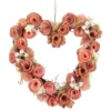 10" Pink Wooden Rose Heart Spring Wreath With Butterflies