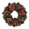 Red And Green Floral And Pine Cone Wooden Christmas Wreath - 13.5-Inch, Unlit 1 Red And Green Floral And Pine Cone Wooden Christmas Wreath - 13.5-Inch, Unlit -Noel Twinkle Shop northlight sh27135 58697.1667576059