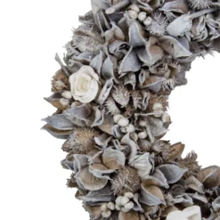 White Rose And Winter Botanicals Artificial Christmas Wreath, 13.5-Inch, Unlit -Noel Twinkle Shop northlight sh36213 1 52216.1667534287