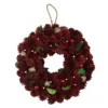 Red And Gold Pine Cone And Ornament Artificial Christmas Wreath, 9.5-Inch, Unlit -Noel Twinkle Shop northlight sh36244 18205.1667659941